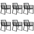 NNEVL 7 Piece Garden Dining Set Black PVC Rattan