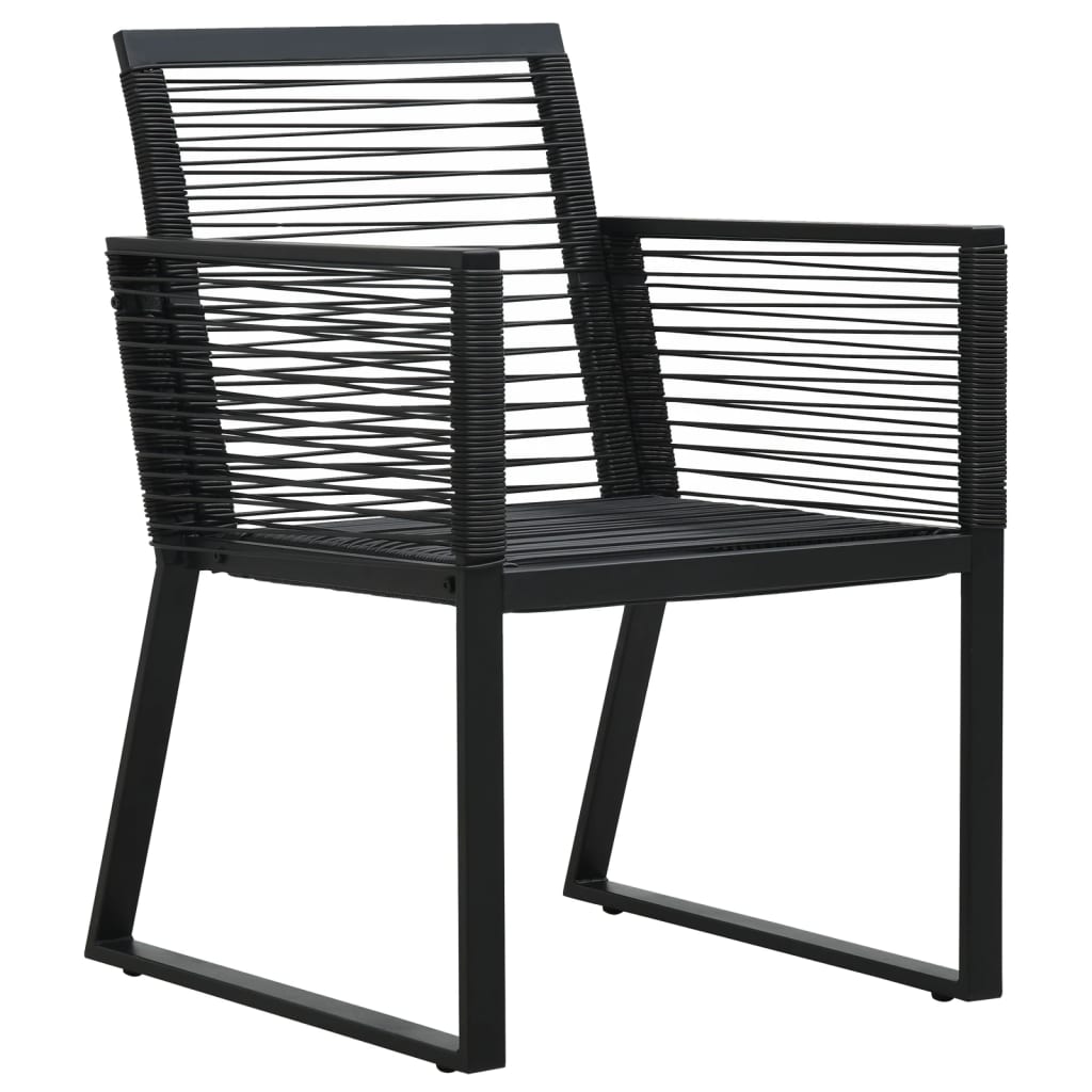 NNEVL 7 Piece Garden Dining Set Black PVC Rattan