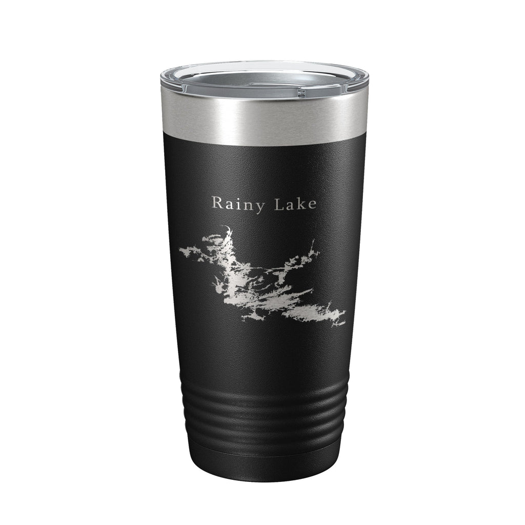 Rainy Lake Map Tumbler Travel Mug Insulated Laser Engraved Coffee Cup Minnesota 20 oz